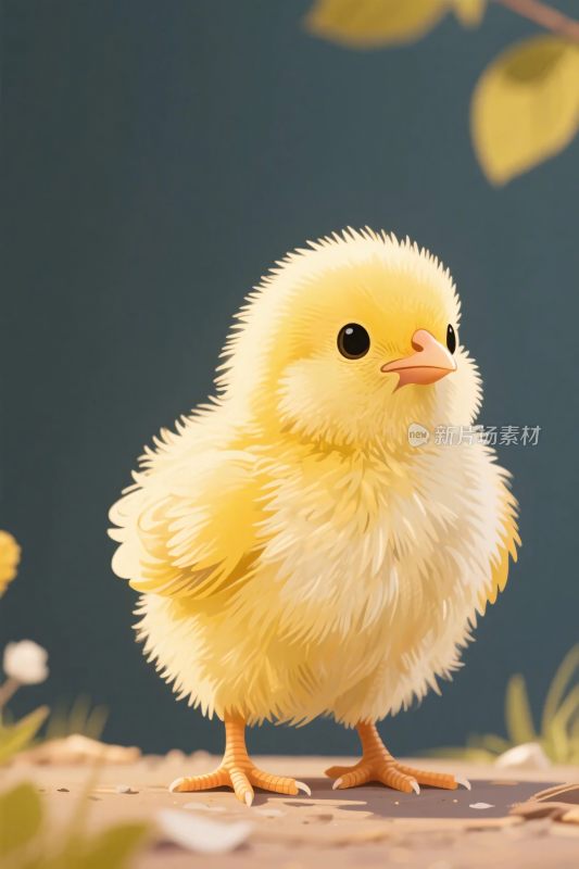 可爱小黄鸡插画