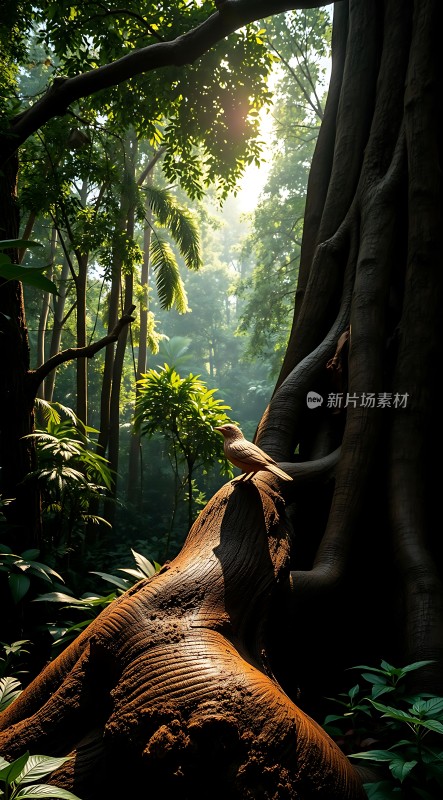 阳光下的森林秘境