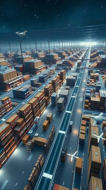 未来物流中心智能仓储与无人机配送