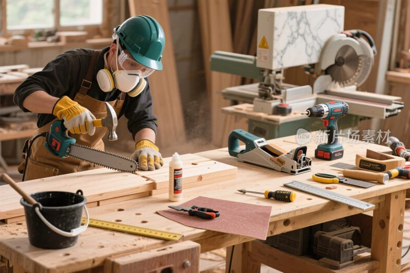 木工操作场景照片