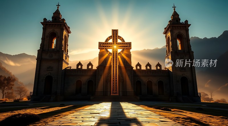晨曦中的十字架教堂