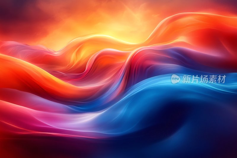 绚丽多彩的流动波浪背景