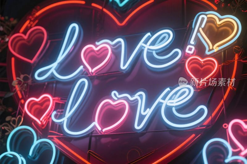 霓虹灯爱心装饰