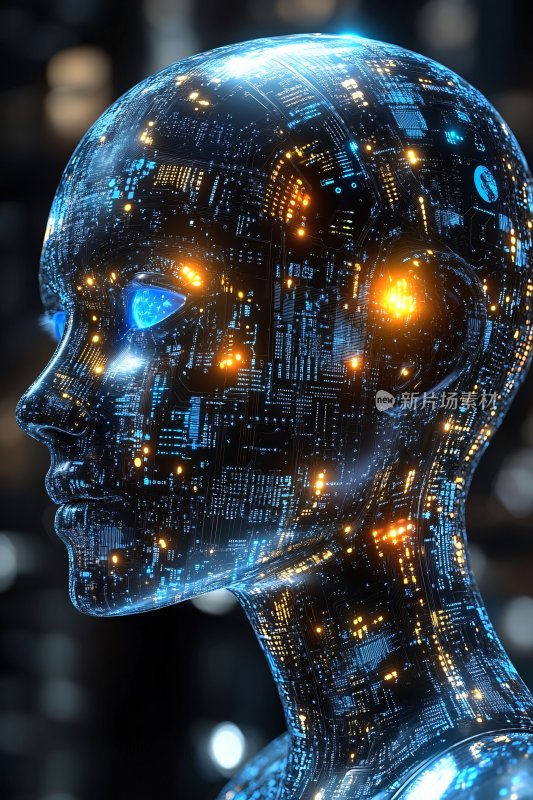 科技感十足的机器人头部形象
