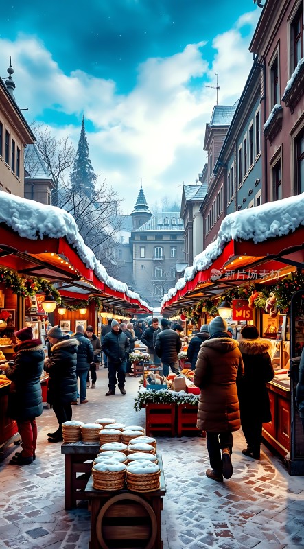 冬日集市繁华景象