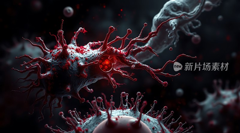 新片场素材病毒入侵细胞