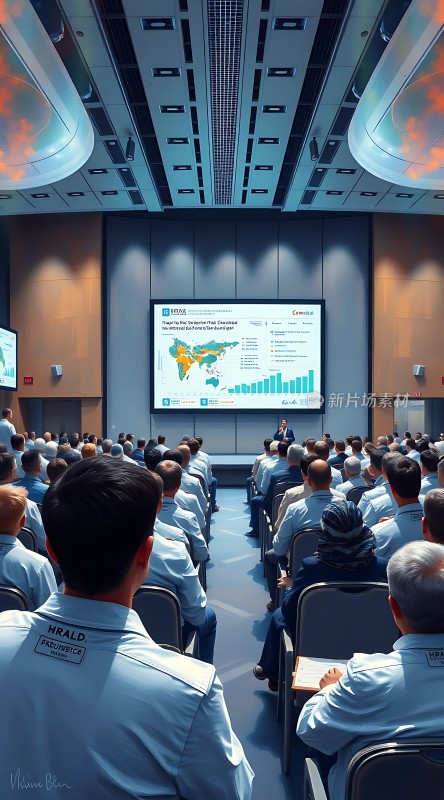 会议厅内专注聆听演讲的听众们