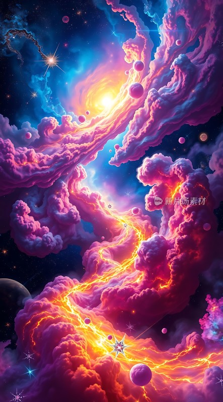 宇宙奇观星云与行星的梦幻之旅