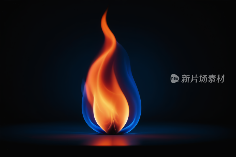 黑色背景上的蓝色火焰高清图片