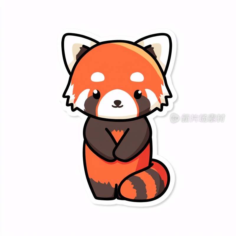 可爱小熊猫插画贴纸