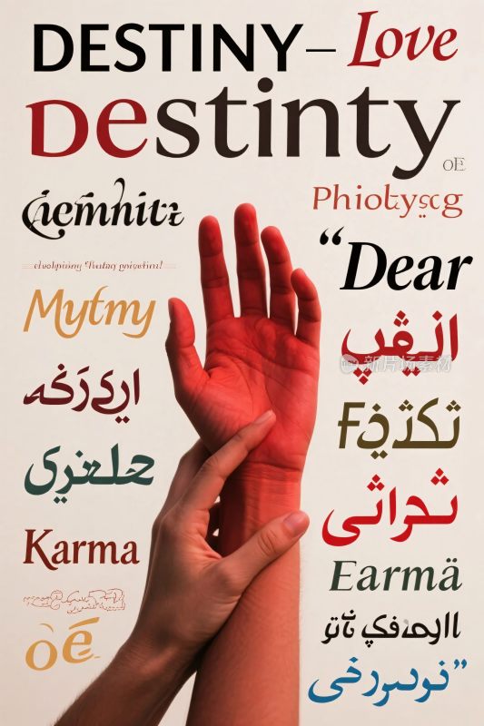 多语言手部插画海报