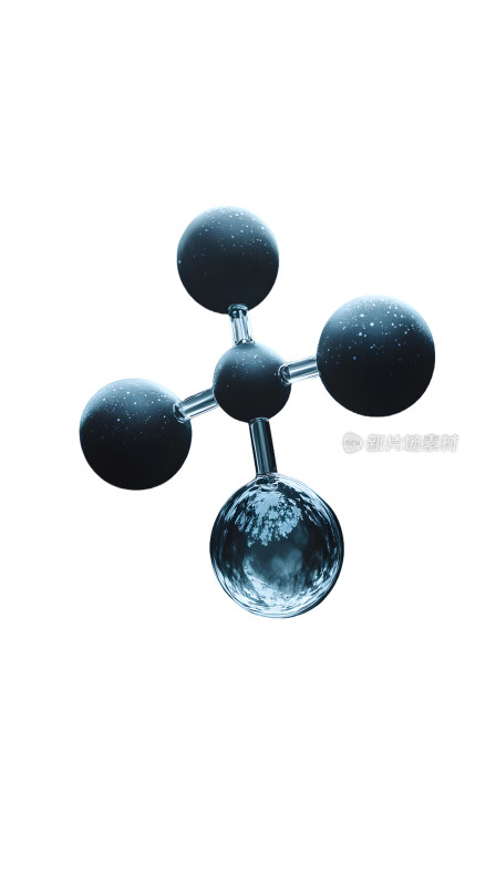 蓝色和黑色3D分子结构
