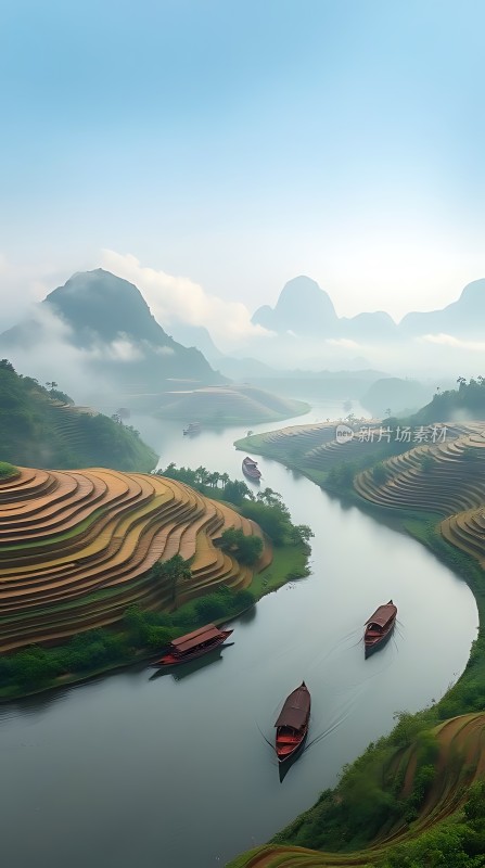 梯田风光山水画卷