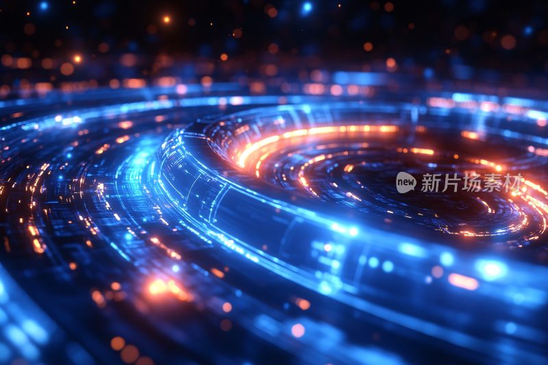 科技感炫光环形背景画面
