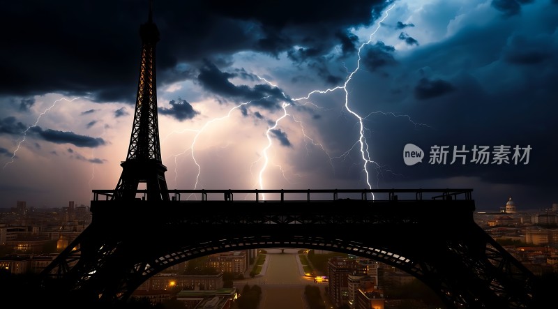 巴黎铁塔闪电之夜