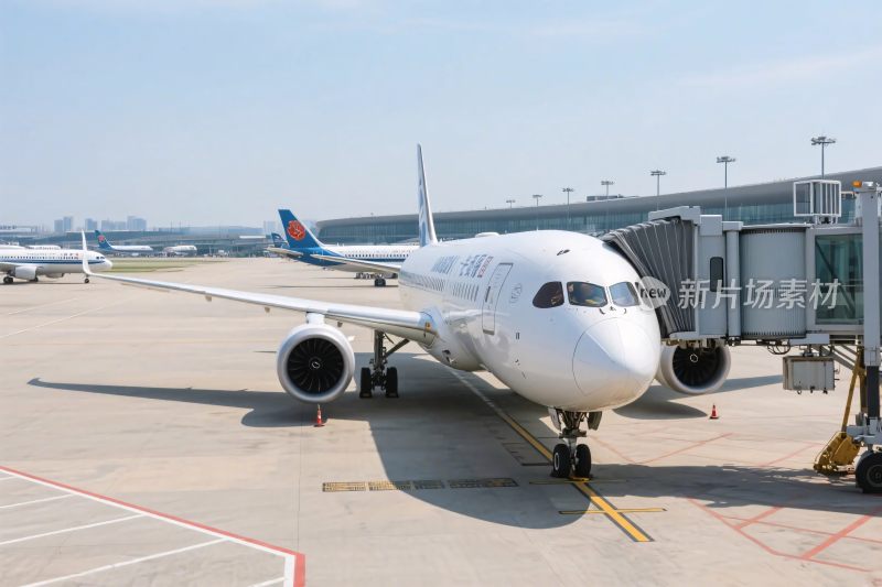 机场停机坪上的客机