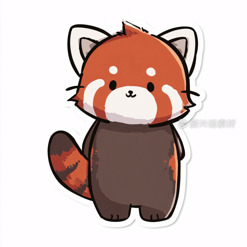 可爱小熊猫插画贴纸
