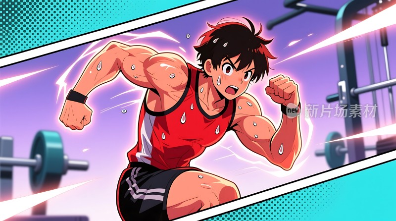 健身达人展示肌肉力量