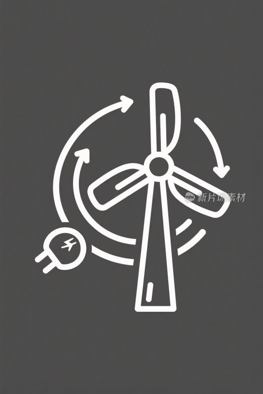 风力发电循环图标