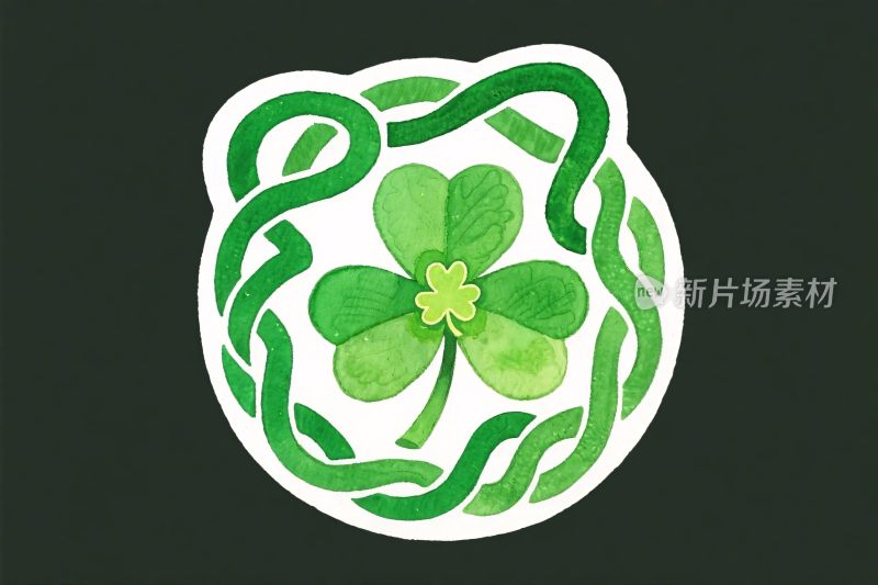 绿色四叶草与纹样装饰