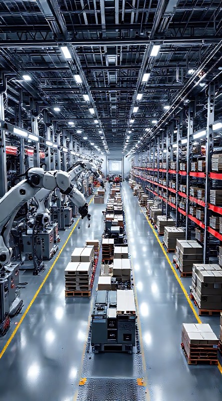 智能物流中心机器人与货架协同作业