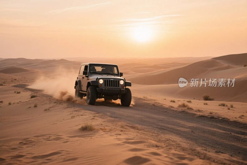 沙漠中行驶的越野车