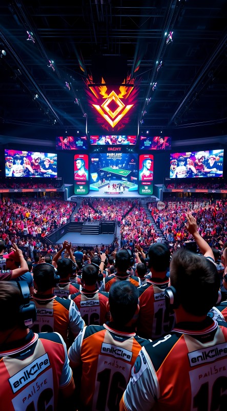 电竞比赛现场观众热情高涨选手专注竞技