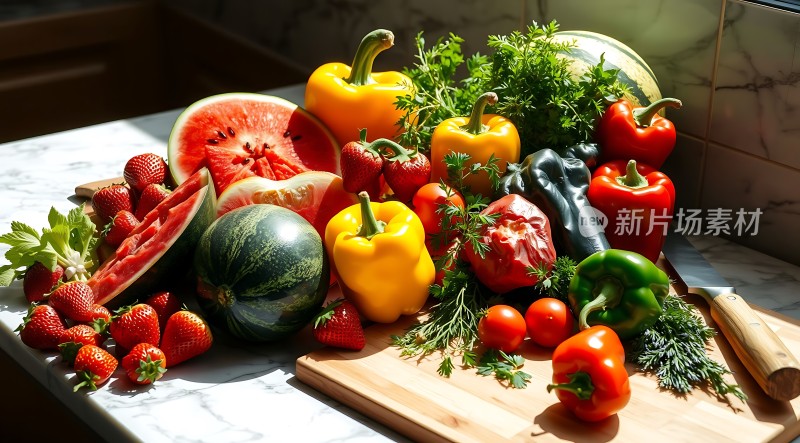 新鲜蔬果大集合色彩缤纷健康美味！