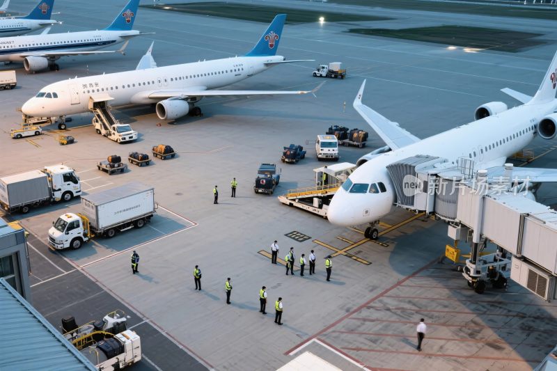 机场停机坪作业场景