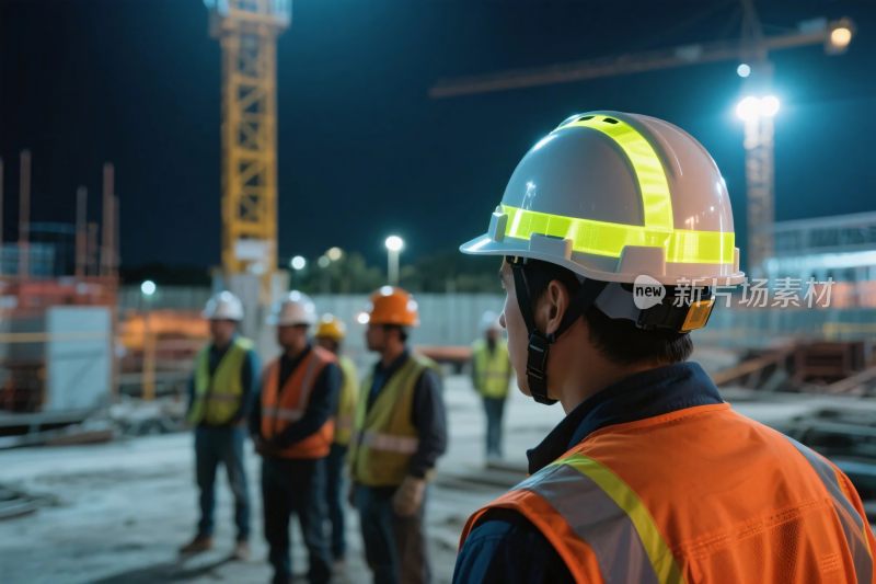 工地夜间施工场景