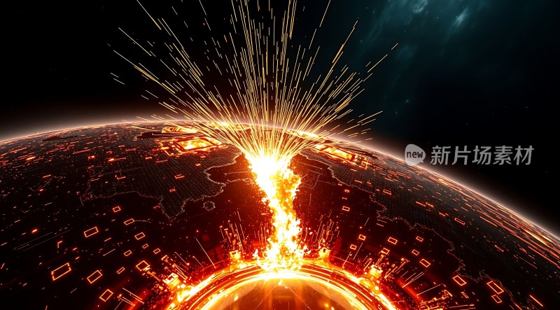 新片场素材地球熔岩喷发震撼视觉盛宴