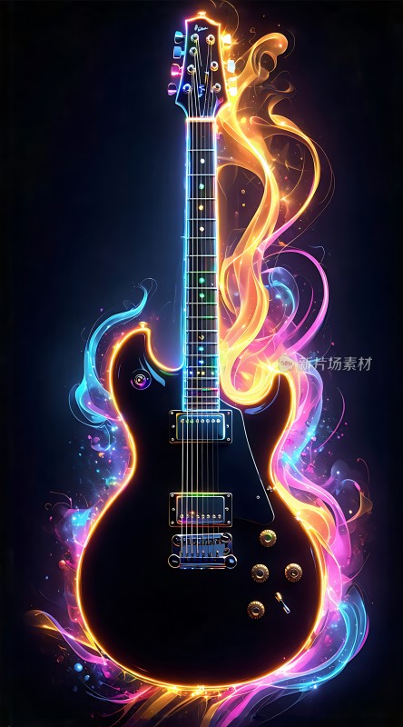 炫彩吉他艺术图
