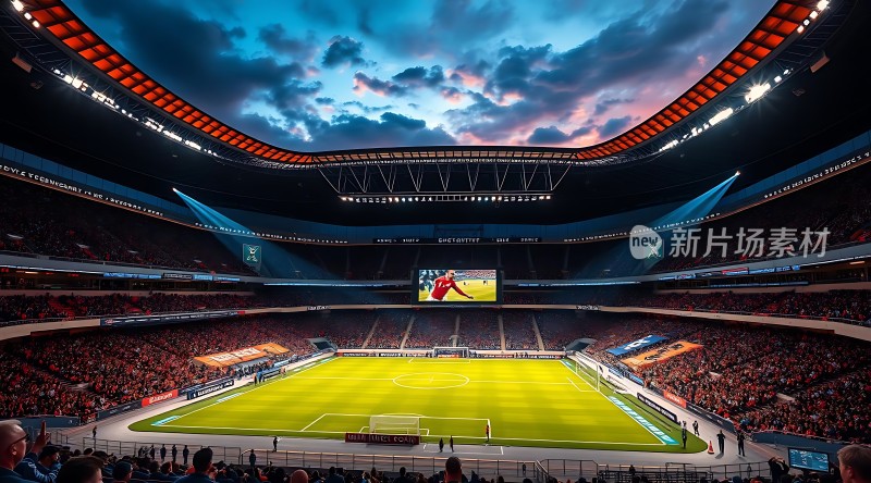 新片场素材足球比赛现场震撼场景