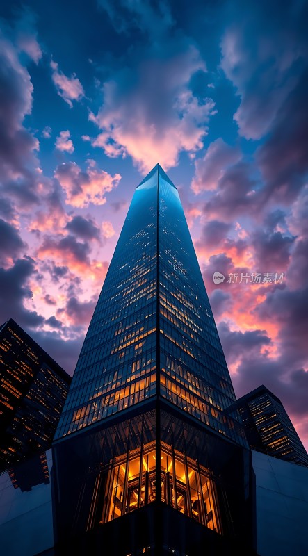 摩天大楼夜幕下的璀璨光芒