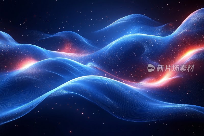 梦幻蓝色流动光效背景