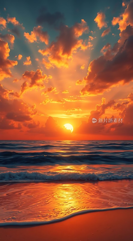 日落时分的海洋与天空