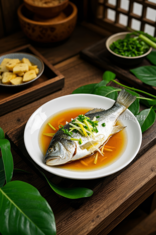 清蒸鲈鱼中国传统经典美食中式家常美味食物