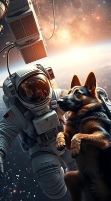 太空遨游的狗狗与宇航员 太空遨游的狗狗与宇航员