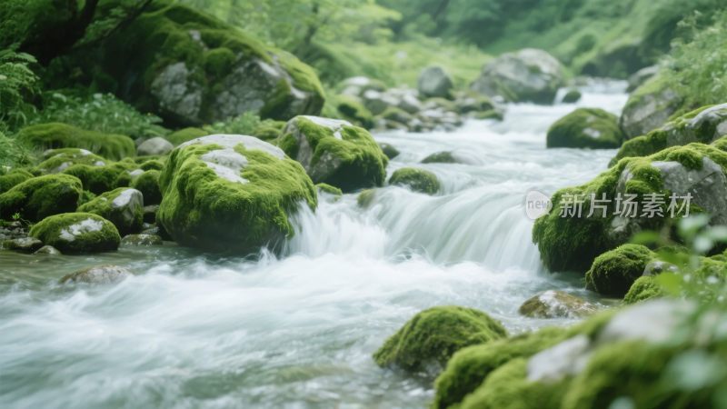 山间流淌的潺潺溪流