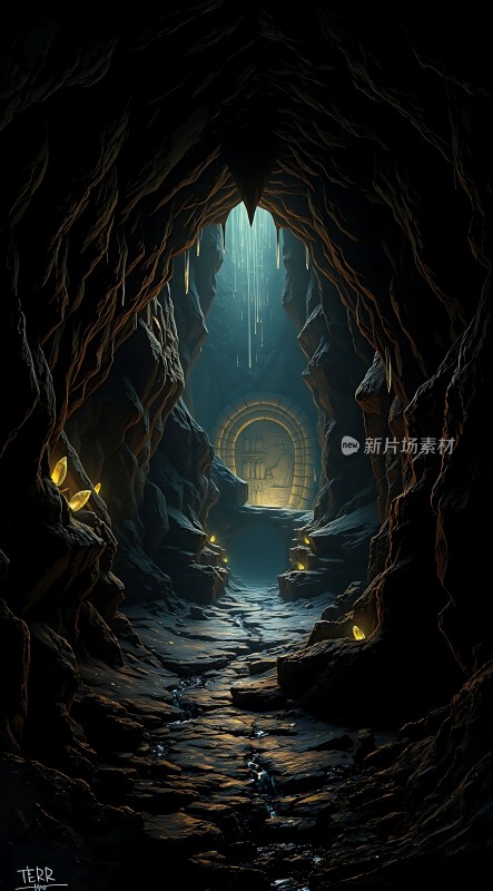 黑暗洞穴中的神秘光芒