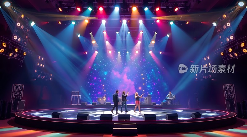 舞台灯光璀璨音乐表演精彩纷呈