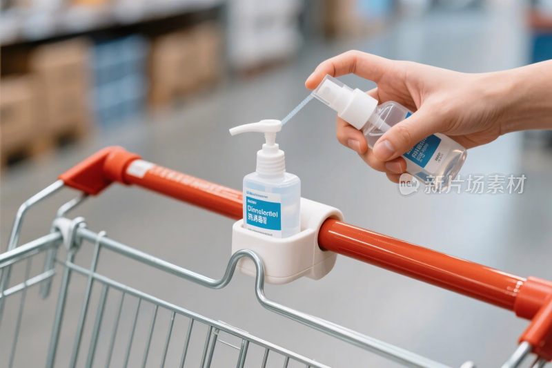 超市购物车消毒场景