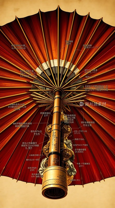 红色油纸伞细节图