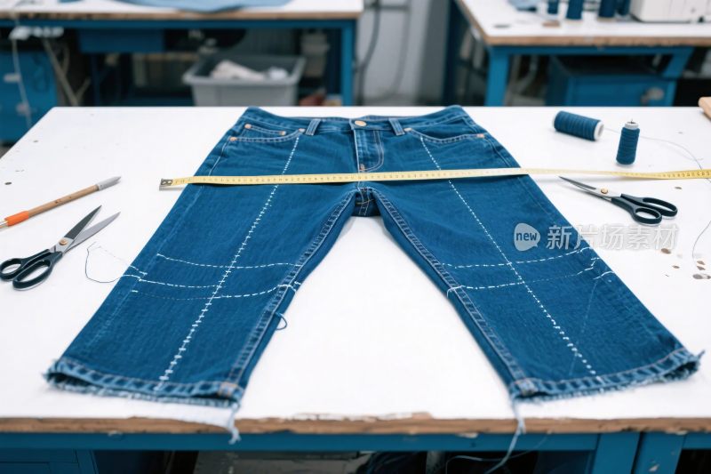 牛仔裤测量工作场景