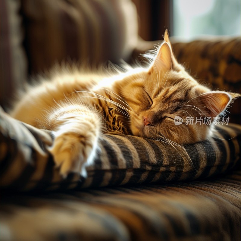 长毛猫睡姿可爱