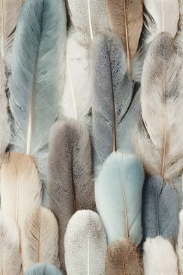 多彩羽毛的精美排列画面