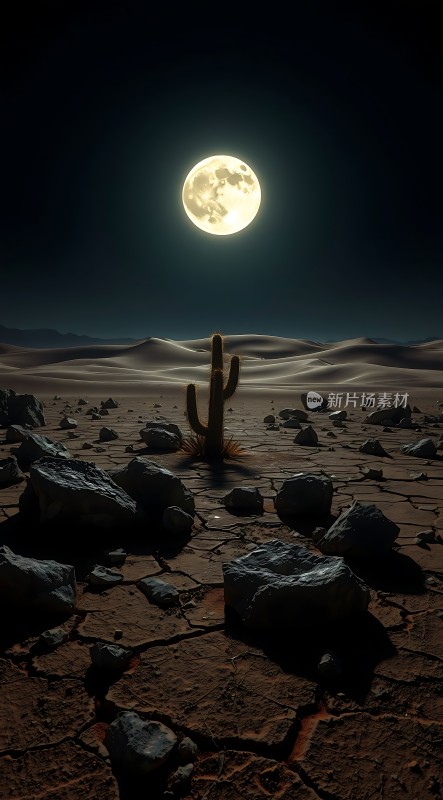 沙漠孤月