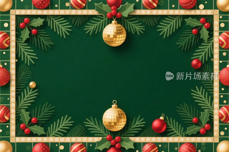 圣诞装饰边框插画