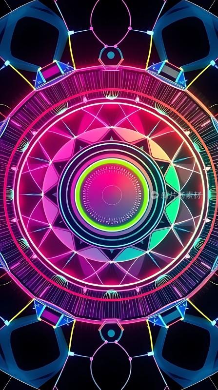 霓虹幻境色彩交织的未来世界