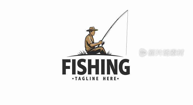 钓鱼标志插画
